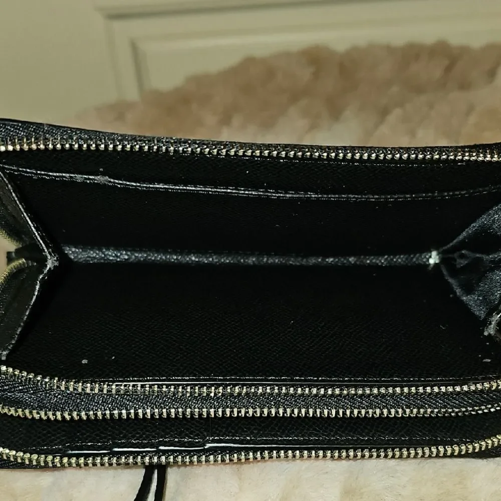 Coach Pink Floral Key Holder with Black Accents